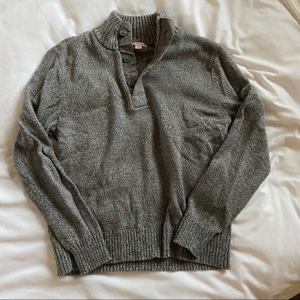 Men’s Grey Button Sweater